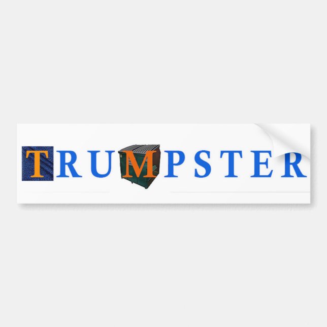 Trump Dumpster Sticker 2 - Blue, White Bildekal (Framsidan)