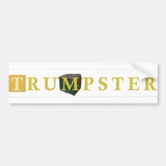 Trump Dumpster Sticker 2 - Guld, Clear Bildekal