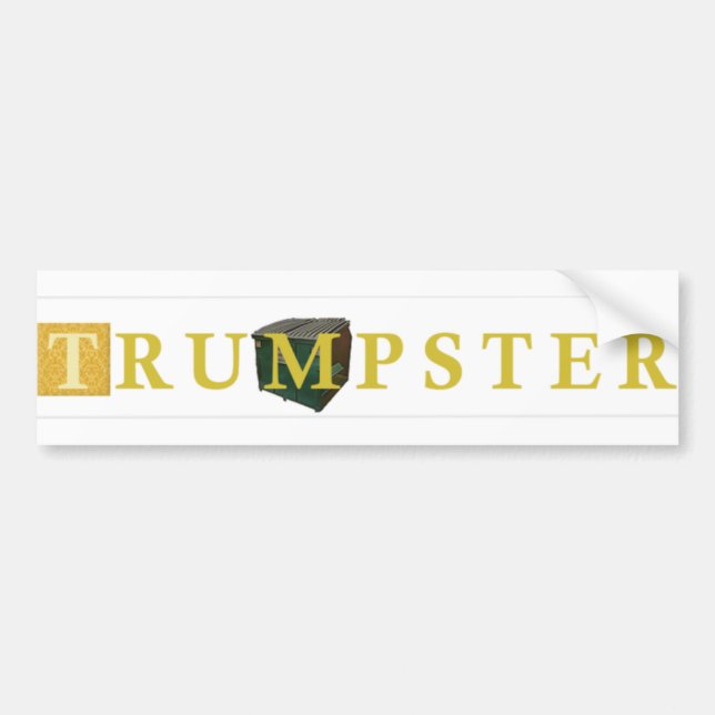 Trump Dumpster Sticker 2 - Guld, Clear Bildekal (Framsidan)