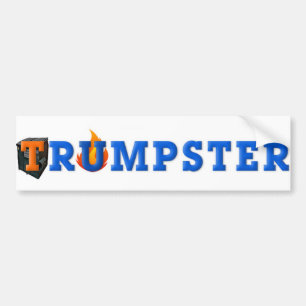 Trump Dumpster Sticker 3 - Blue, White Bildekal