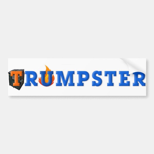 Trump Dumpster Sticker 3 - Blue, White Bildekal (Framsidan)