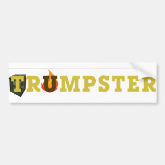 Trump Dumpster Sticker 3 - Guld, Clear Bildekal