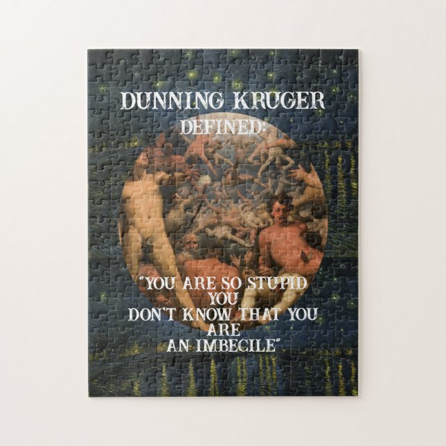 Trump Dunning Kruger: Stupid people Republicans Pussel (Vertikal)