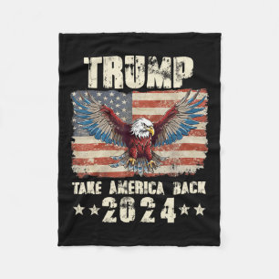 Trump Eagle USA President 2024 Ta Amerika tillbaka Fleecefilt