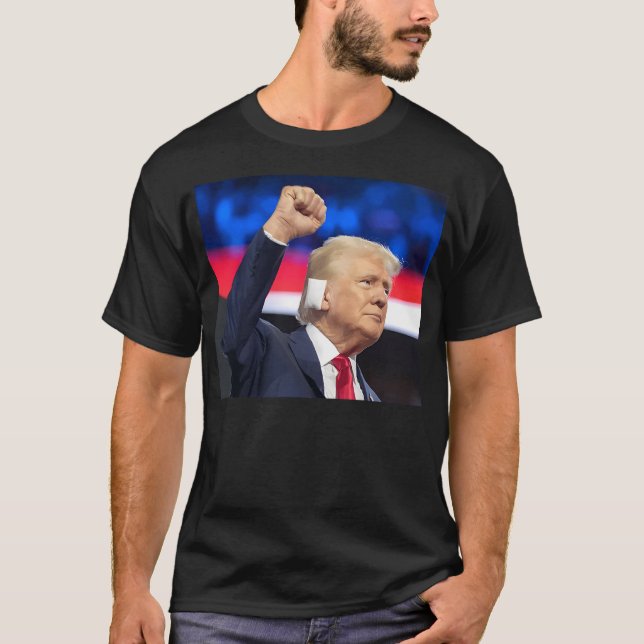 Trump Ear Bandage T Shirt (Framsida)