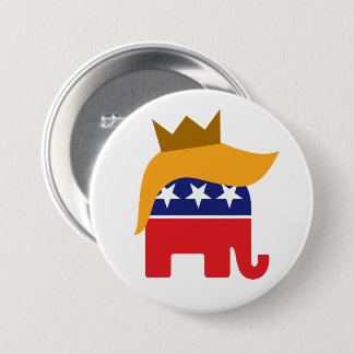 Trump Elefant Hår Logo med Krona Knapp