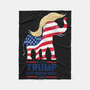Trump Elefant Republikan Keep America Great Röstni Fleecefilt