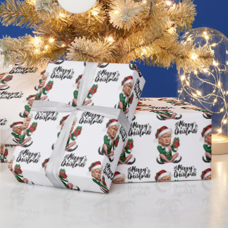 Trump Elf MAGA Helgdag Gift Wrapping Papper Presentpapper