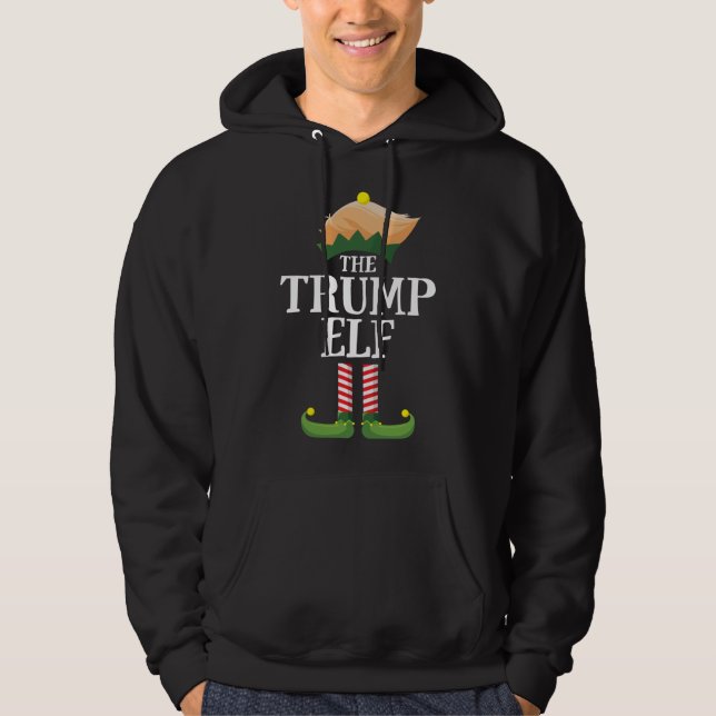 Trump Elf Matching Familjejul Party Elf Hoodie (Framsida)