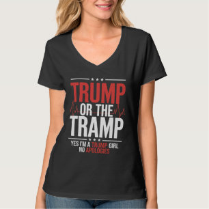Trump eller Tramp Patriot Trump Girl No Apologies T Shirt