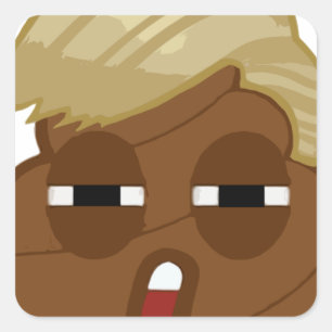 Trump Emoji Poop Funny Fyrkantigt Klistermärke