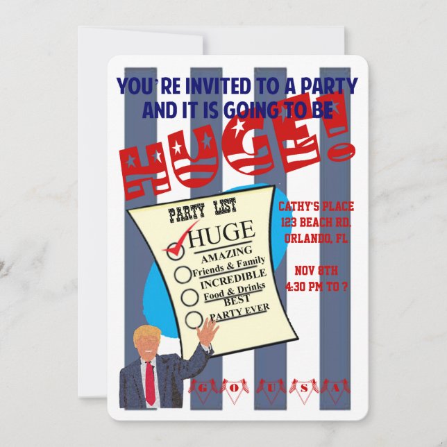 Trump ENORMT Firande Cocktailfest Inbjudan (Framsida)