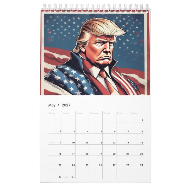 Trump Epic American Flagga Calendar Kalender (May 2027)