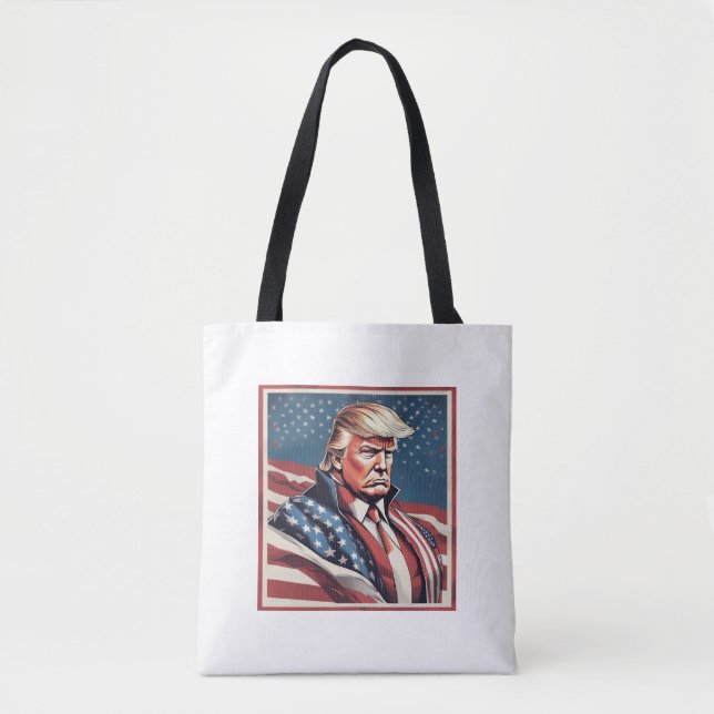 Trump Epic American Flagga Tote Bag Tygkasse (Framsida)