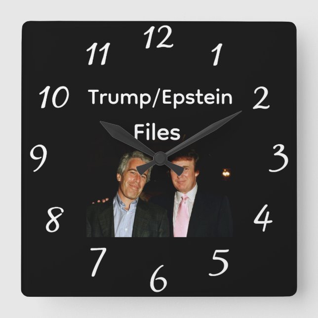 Trump/Epstein Files Wall Clock Fyrkantig Klocka (Framsida)