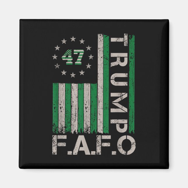 Trump Fafo F Around Find Out US Flagga St. Patrick Magnet (Framsidan)