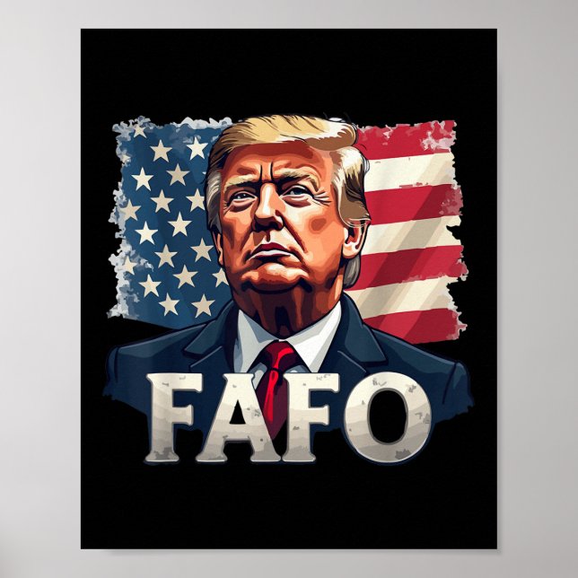 Trump Fafo Find Out US Flagga Vintage Poster (Framsidan)