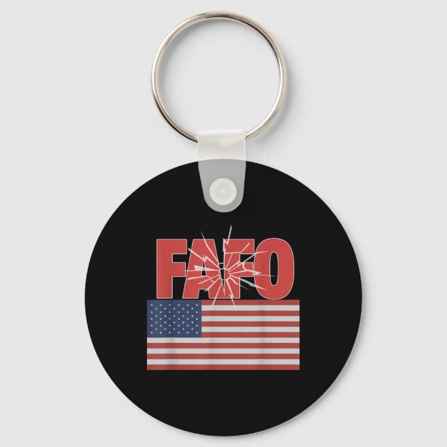 Trump Fafo, Funny Fafo Trump American Flagga Nyckelring (Framsida)