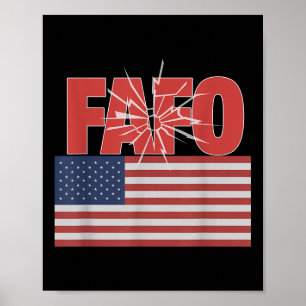 Trump Fafo, Funny Fafo Trump American Flagga Poster