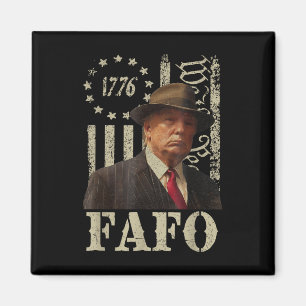 Trump Fafo, Retro Fafo Trump American Flagga Magnet