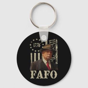 Trump Fafo, Retro Fafo Trump American Flagga Nyckelring