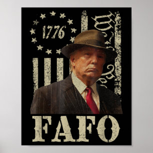 Trump Fafo, Retro Fafo Trump American Flagga Poster