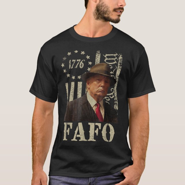Trump Fafo, Retro Fafo Trump American Flagga T Shirt (Framsida)