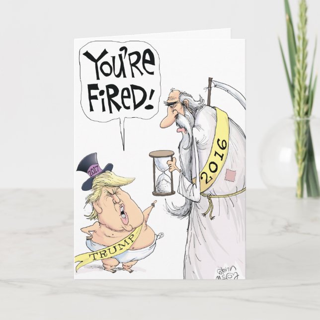 Trump-felår nytt års Pappert joke-kort Helgkort (Framsida)