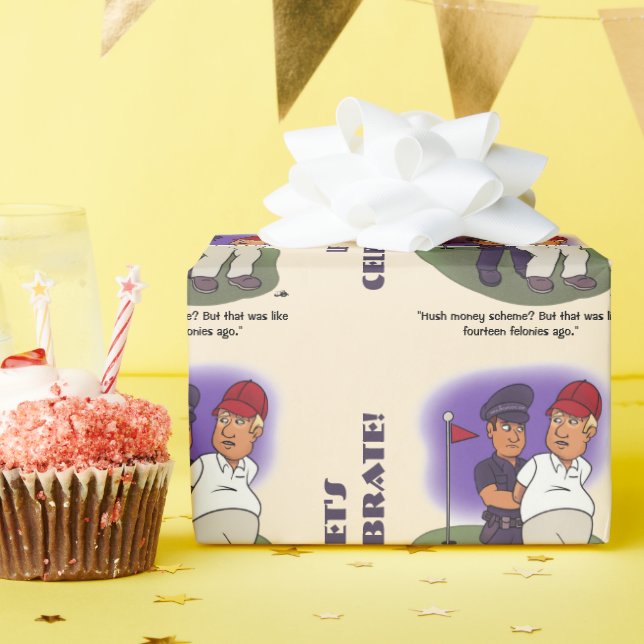 Trump Felonies Wrapping Papper Presentpapper (Födelsedagsfest)