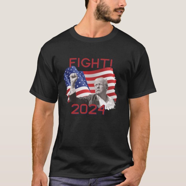 Trump Fight 2024 Kampanj T Shirt T Shirt (Framsida)