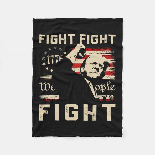 Trump Fight Fight Fight 1776 Vi People Flagga Tr Fleecefilt (Framsidan)