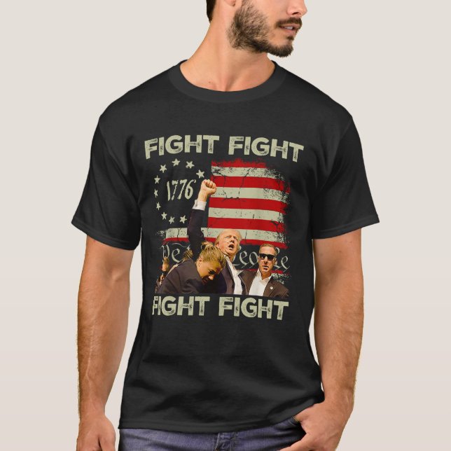 Trump Fight Trumpump Signals to America T Shirt (Framsida)