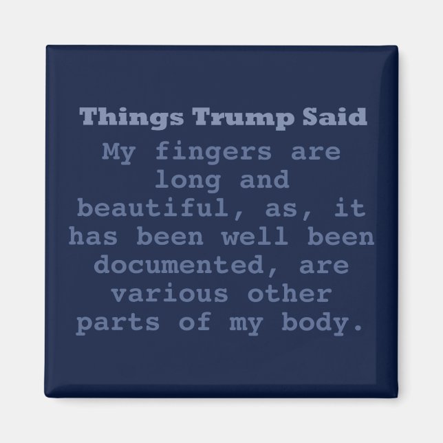 Trump Finger - 2-tums kvadratmagnet Magnet (Framsidan)