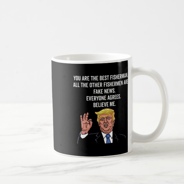 Trump Fisherman Funny Fisher Krok Gifts Kaffemugg (Höger)