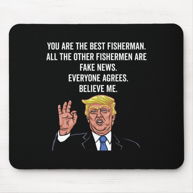 Trump Fisherman Funny Fisher Krok Gifts Musmatta (Framsidan)