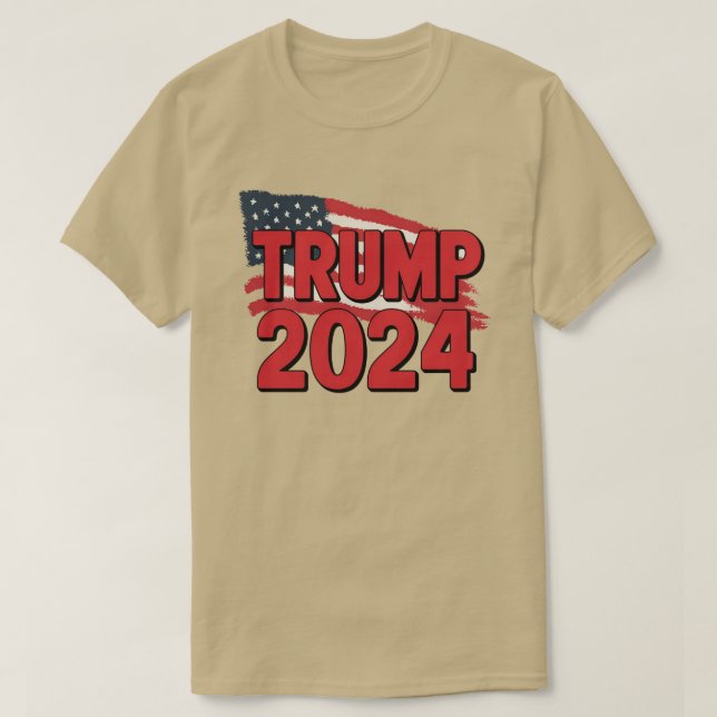 Trump Flagga 2024 Trump 2024 T-shirt American Flag (Design framsida)