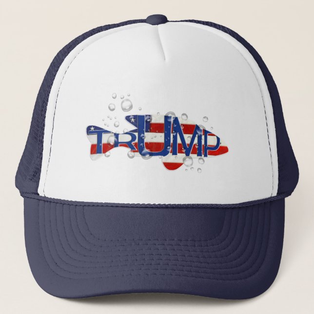 Trump Flagga Fisk i Bubblor  Keps (Framsida)