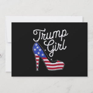 Trump Flicka Högt Klackad Amerikansk Flagga Bling Inbjudningar