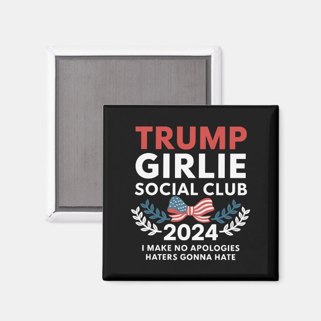 Trump Flickor Coquette Social Club Båge Val  Magnet (Front/Back)