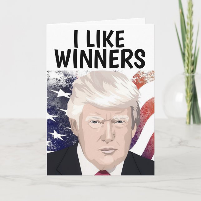 TRUMP FÖDELSEDAGKORT, JAG GILLAR VINNARE KORT (Framsida)