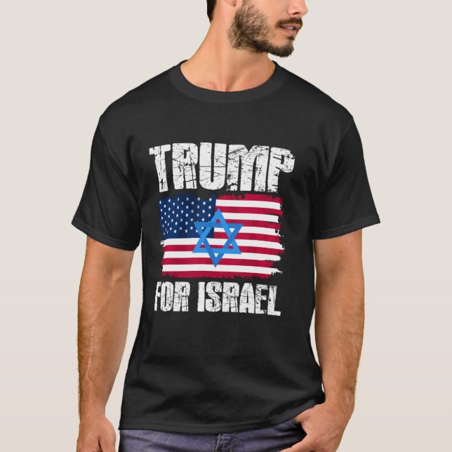 Trump för Israel Republican Jewish Judar Donald Tr T Shirt (Framsida)