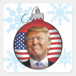 Trump för jul fyrkantigt klistermärke