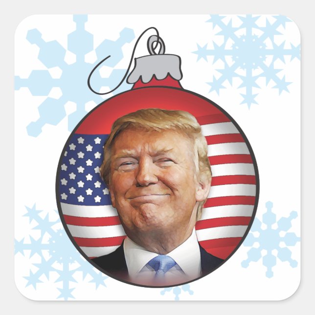 Trump för jul fyrkantigt klistermärke (Framsida)