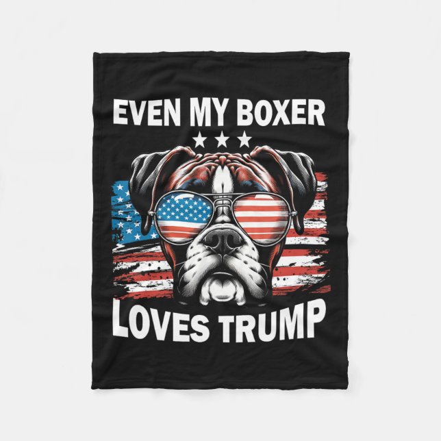 Trump för min Boxer Kärlek Fleecefilt (Framsidan)