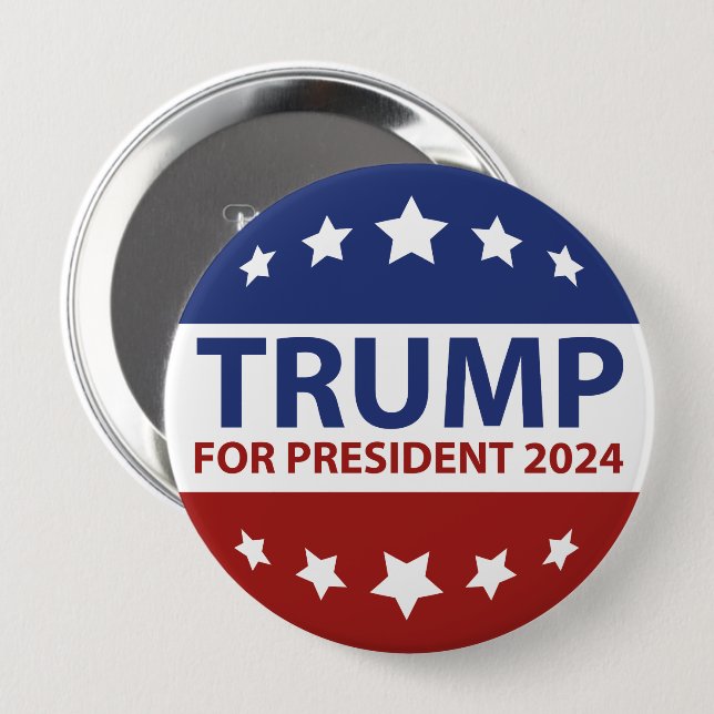 Trump för ordförande 2024 knapp (Framsida & baksida)