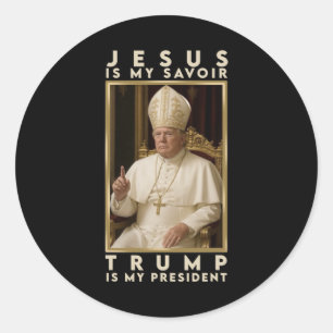 Trump for Pope T Shirt President Trump Tees 2025 1 Runt Klistermärke