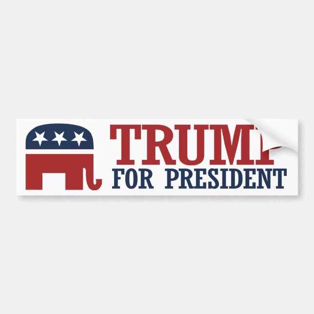 Trump for President 2016 Elephant Bumper -.png Bildekal (Framsidan)