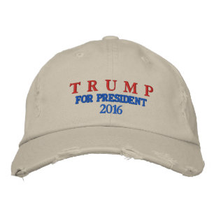 TRUMP FÖR PRESIDENT 2016 MANAR CAP BRODERAD KEPS