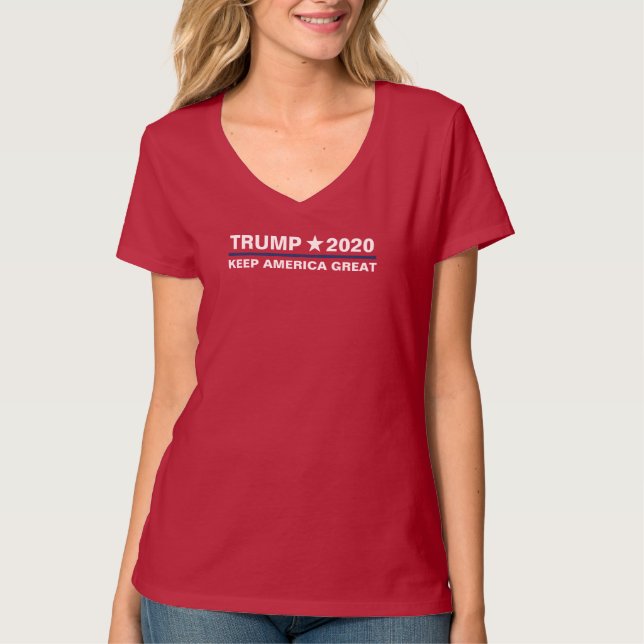 Trump för president 2020 Behålla Amerika Underbart T Shirt (Framsida)