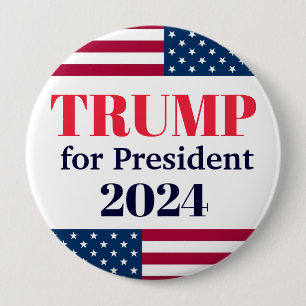 TRUMP för president 2024-American Flagga Button Knapp